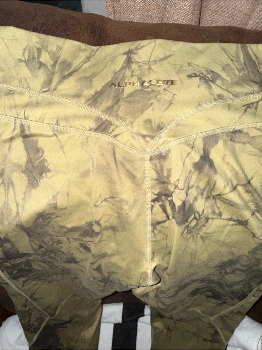Alphalete Olive Green Tie-Dye Leggings
